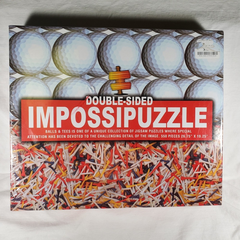 Double Sided Impossipuzzle Golf Balls Tees 550 Piece Jigsaw Puzzle New Sealed